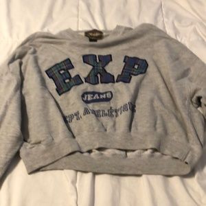 Grey crop long sleeve top. Size xs